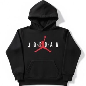 Jordan Black Kids Hoodie with Red Jumpman and White Lettering